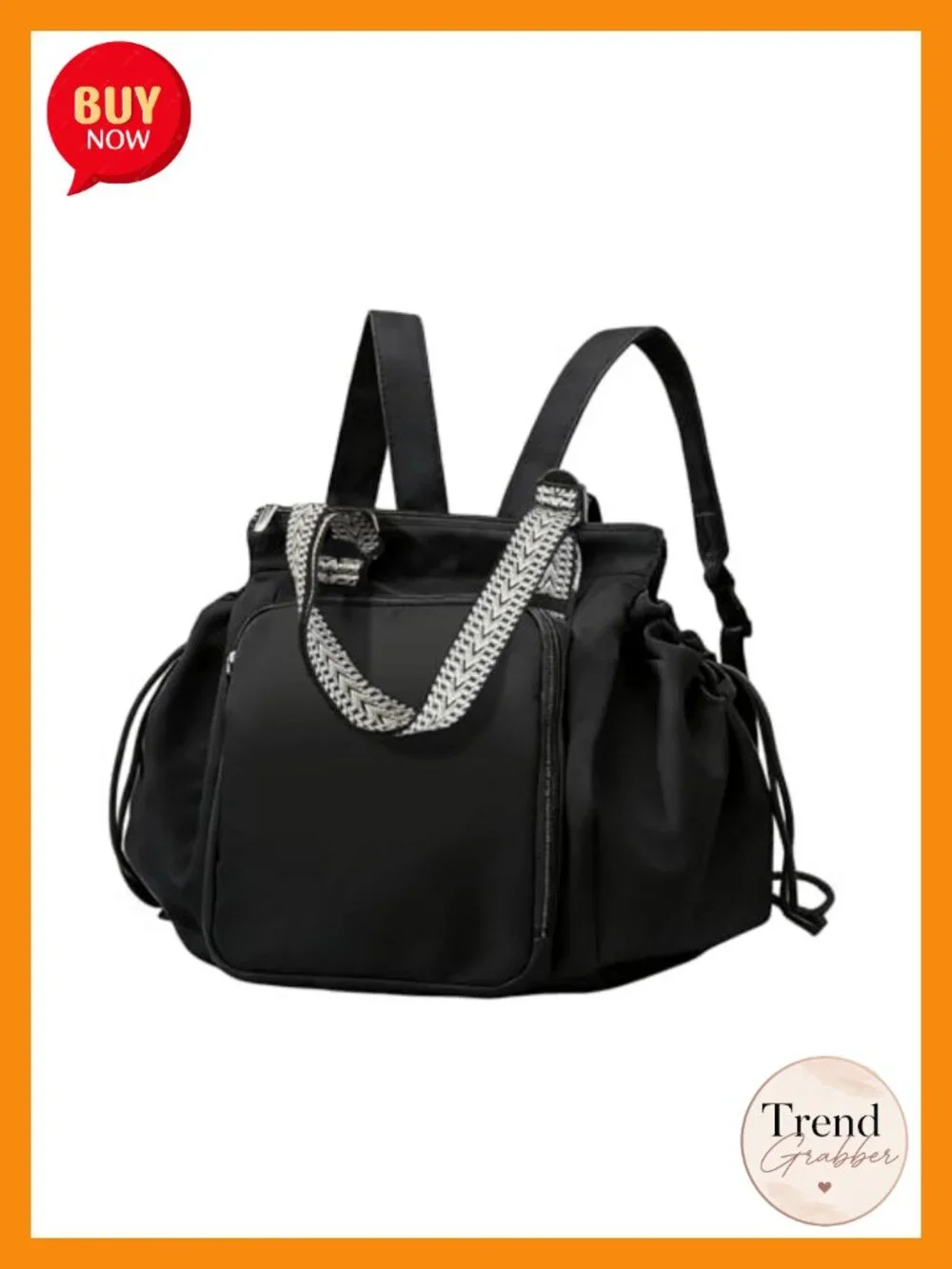 Multifunctional 3-in-1 Nylon Diaper Bag Tote Backpack Cradle with 15 Pockets